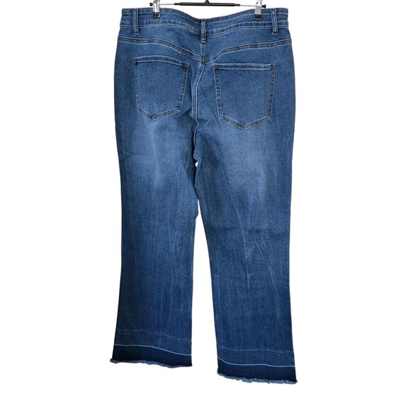 Embroidered Flared Jeans With Frayed Hem 36x32 boho cottagecore western relaxed - Picture 2 of 7